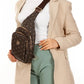 Women’s Brown Leather Monogram Crossbody Belt Chest and Shoulder Bag