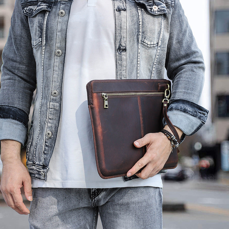 Brown Leather Laptop Sleeve Case for MacBook Pro 15 16 and iPhone Compatible - Teleplus