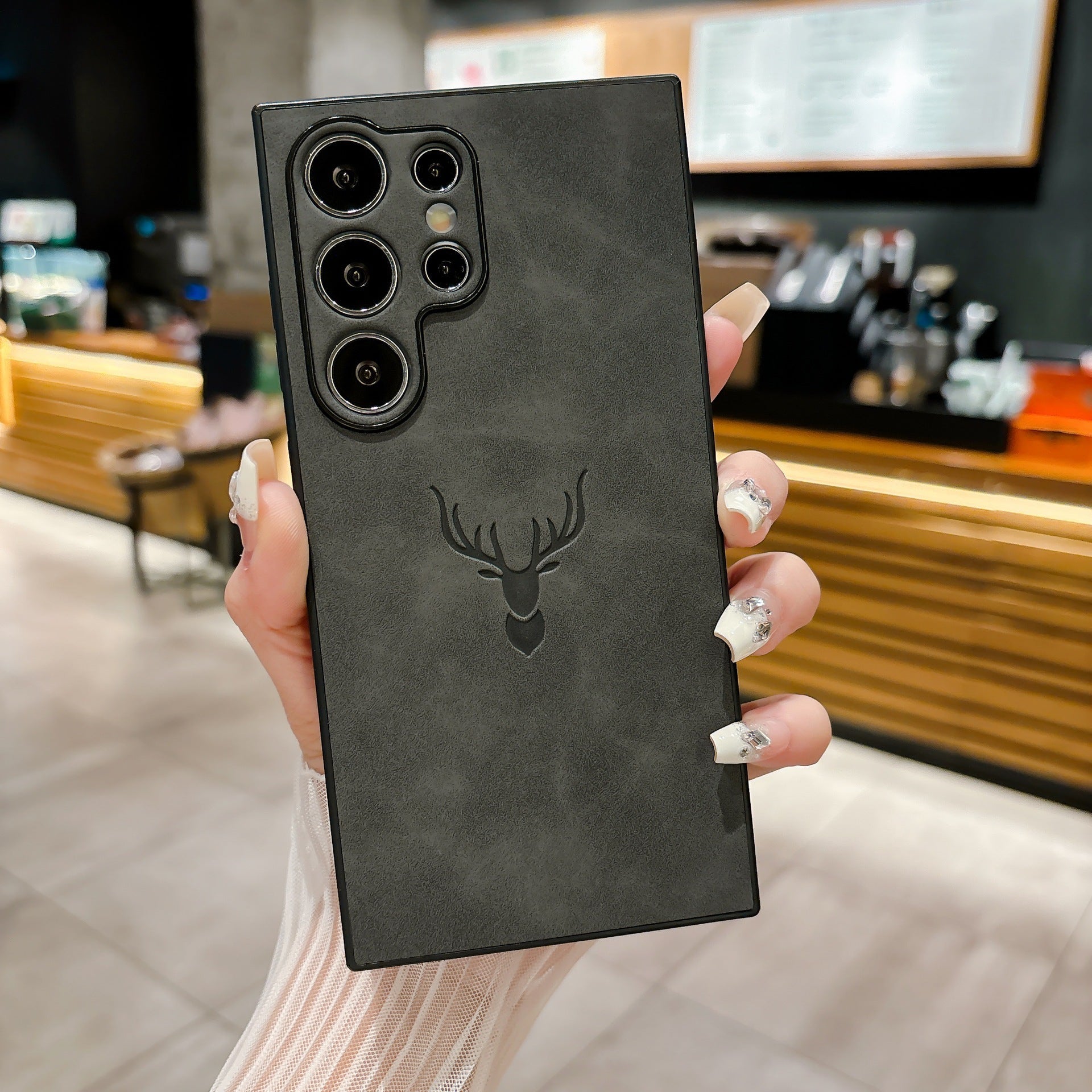 Brown Magnetic Phone Case Compatible with S24Ultra Deer Head - Teleplus for s24ultra deer head phone brown magnetic