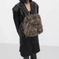 Brown Plush Retro Backpack Bag with Large Capacity for Daily - retro backpack bags plush large capacity bag