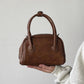 Brown PU Casual Ins Handbag with Korean Style Niche and Versatile Design - Teleplus korean style niche maillard bowling