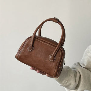 Brown PU Casual Ins Handbag with Korean Style Niche and Versatile Design - Teleplus korean style niche maillard bowling