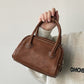 Brown PU Casual Ins Handbag with Korean Style Niche and Versatile Design - Teleplus korean style niche maillard bowling
