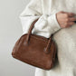 Brown PU Casual Ins Handbag with Korean Style Niche and Versatile Design - Teleplus korean style niche maillard bowling