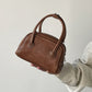 Brown PU Casual Ins Handbag with Korean Style Niche and Versatile Design - Teleplus korean style niche maillard bowling