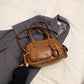 Brown Shoulder Strap Zipper Bag with Ribbon Pendant and Adjustable Sling - Teleplus shoulder strap