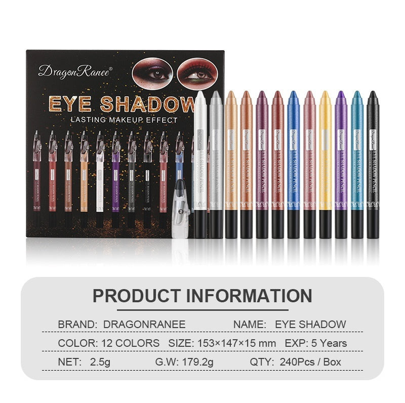 Brown Standard Eye Shadow Kit with Pearlescent Pens Set of 12 - Teleplus Pen eye shadow stick pearlescent pen kit