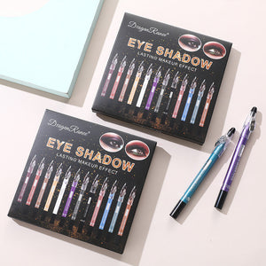 Brown Standard Eye Shadow Kit with Pearlescent Pens Set of 12 - Teleplus Pen eye shadow stick pearlescent pen kit