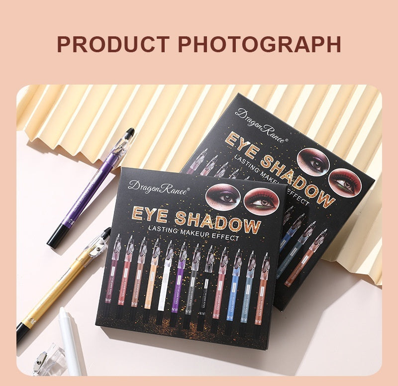 Brown Standard Eye Shadow Kit with Pearlescent Pens Set of 12 - Teleplus Pen eye shadow stick pearlescent pen kit