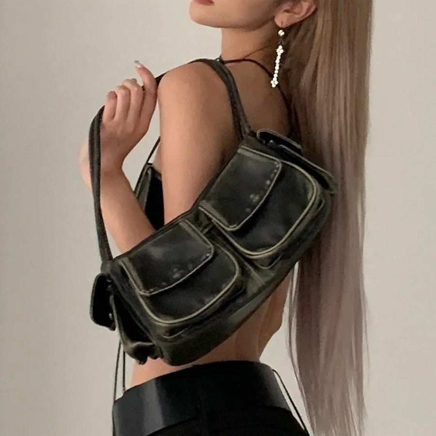 Brushed Hot Girl Portable Shoulder Underarm Bag with Polyester Lining - Teleplus brushed hot girl portable shoulder