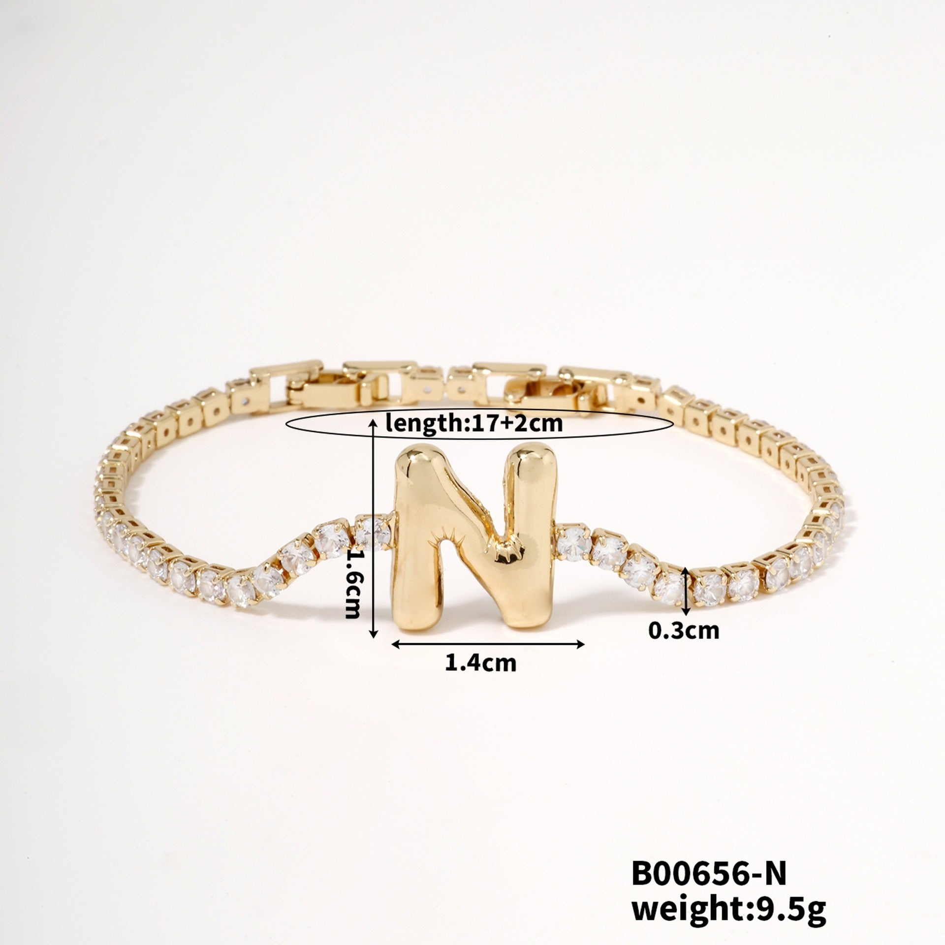 Buckle English Letter Bracelet Female Zircon - Buckle English Letter Bracelet with Zircon Jewelry