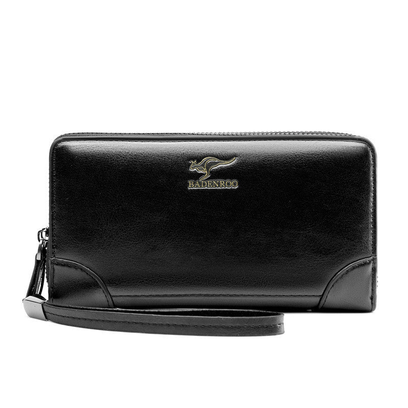 Business Commuting PU Leather Double Zipper Handbag for Travel and Work - Men Style Meets Structure double zipper