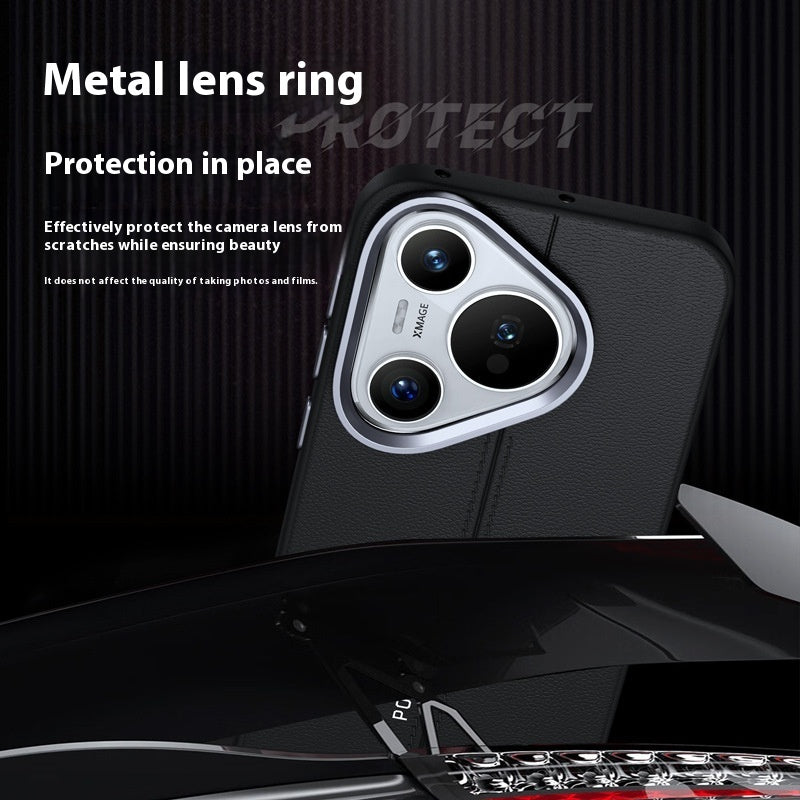 Business Leather Magnetic Phone Case with Anti-Fall and Fingerprint Protection - Teleplus business leather magnetic