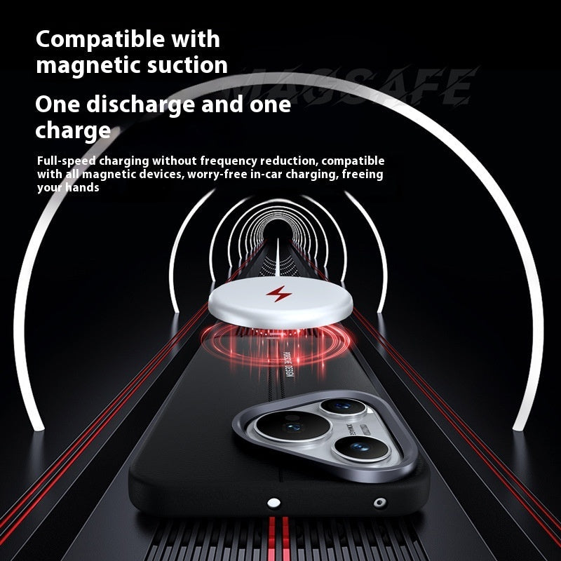 Business Leather Magnetic Phone Case with Anti-Fall and Fingerprint Protection - Teleplus business leather magnetic