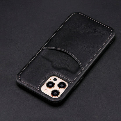 Color Leather Phone Case for iPhone in Solid Design - Business solid color leather business phone case