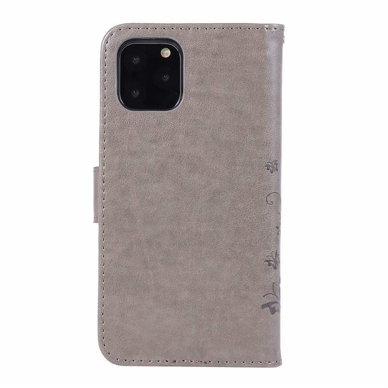 Butterfly Embossed Protective Leather Case Flip Cover Phone Case - Butterfly Embossed Phone Case with Shockproof Design