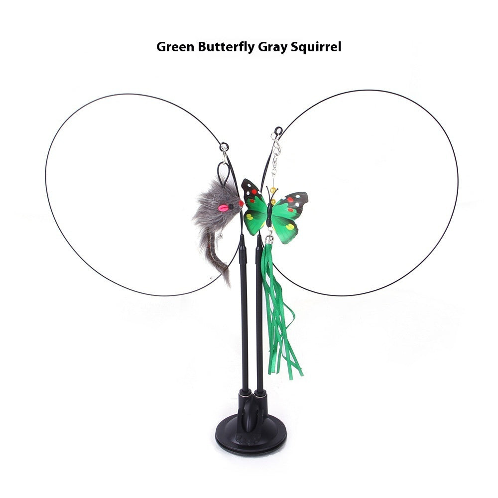 Butterfly Gray Mouse and Green Animal Figurines Set - gray mouse green butterfly blue flying fish