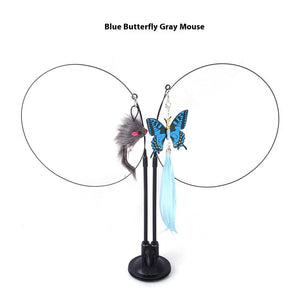Butterfly Gray Mouse and Green Animal Figurines Set - gray mouse green butterfly blue flying fish