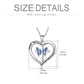 Butterfly Heart Pendant Necklace in White Gold Plated Sterling Silver - Butterfly Heart Necklace in White Gold Plated