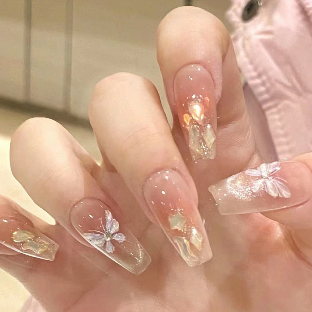 Butterfly SP107 French Cat Eye Aurora Diamond Manicure Set for Ladies - Teleplus french cat eye aurora diamond manicure