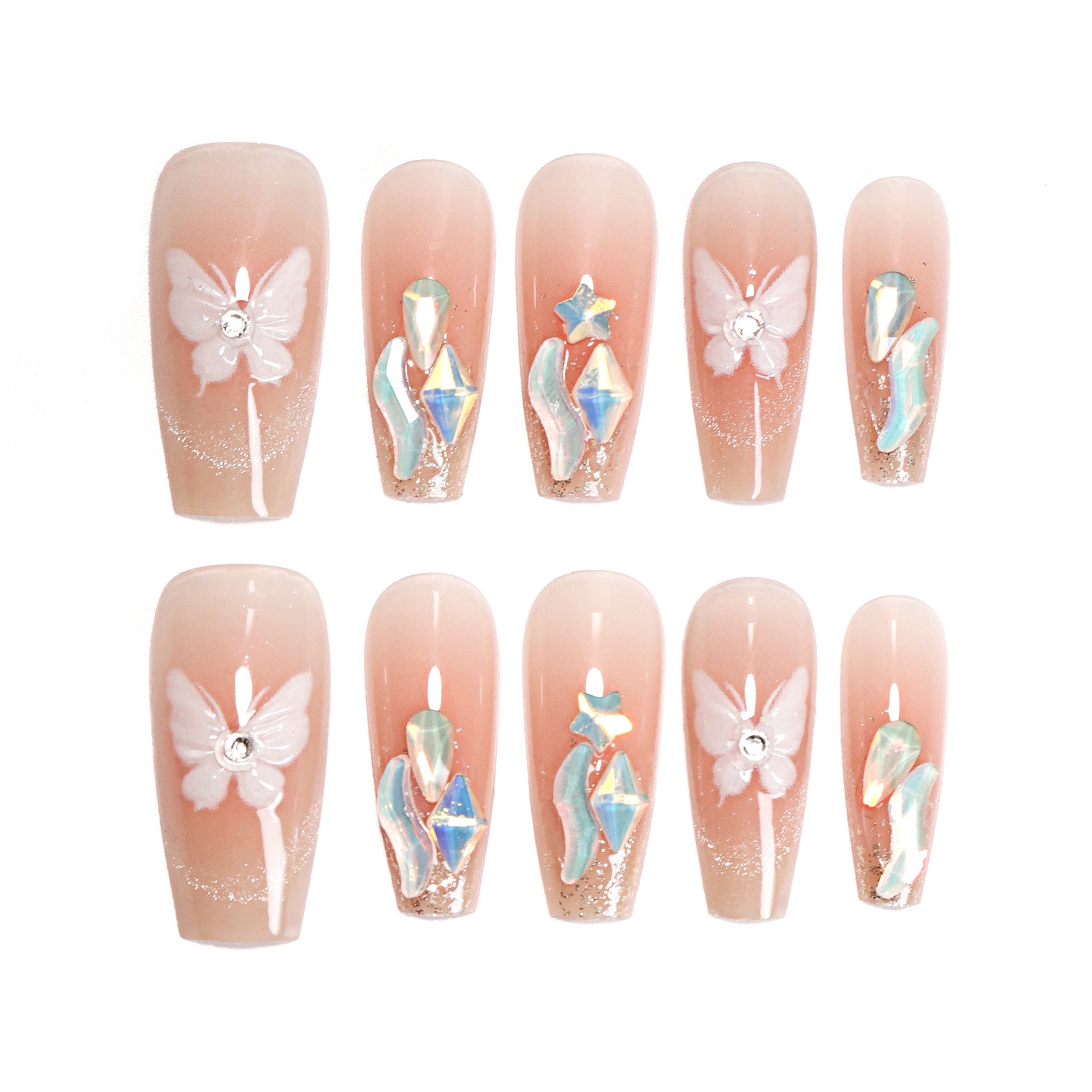 Butterfly SP107 French Cat Eye Aurora Diamond Manicure Set for Ladies - Teleplus french cat eye aurora diamond manicure