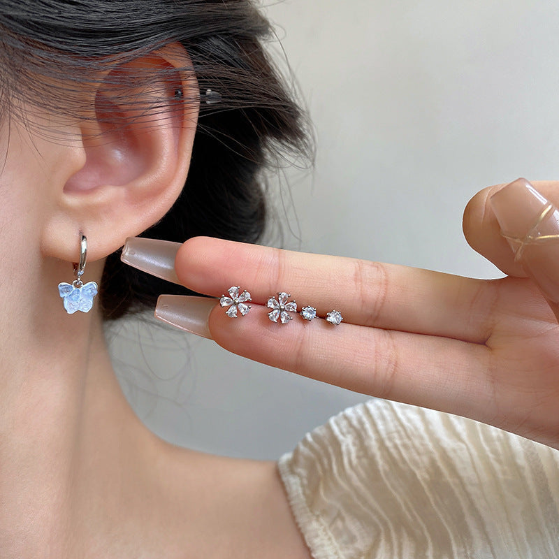 Electroplated Suit Stud Earrings with Butterfly and Zodiac Designs - For The Fun-Loving You butterfly suit stud earrings