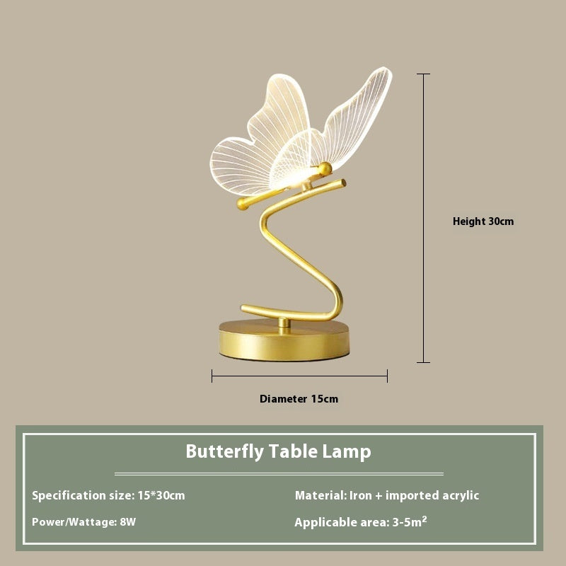 Butterfly Table Lamp for Bedroom and Living Room Showcase - bedroom bedside lamp butterfly table living room showcase