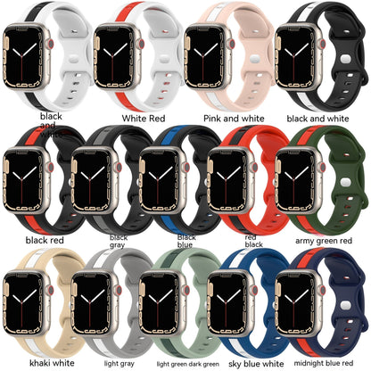 Butterfly Tail Silicone Two-tone Strap - Butterfly Tail Silicone Two-tone Watch Strap Options