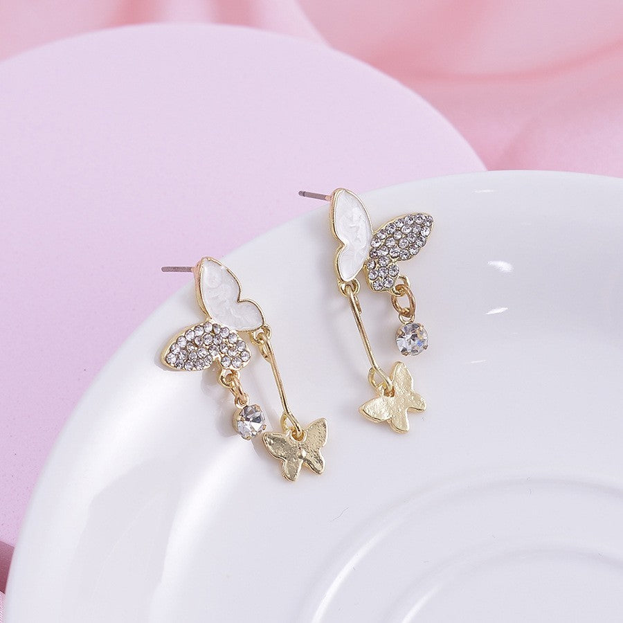 Butterfly Tassel Niche Design Ins Style Minimalist Earrings - Fluttering Chic Minimalist Butterfly Tassel Earrings