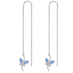 Butterfly with Simulated Crystal from Austria in White Gold Plated Sterling Silver - Sparkle Like a Butterfly in White