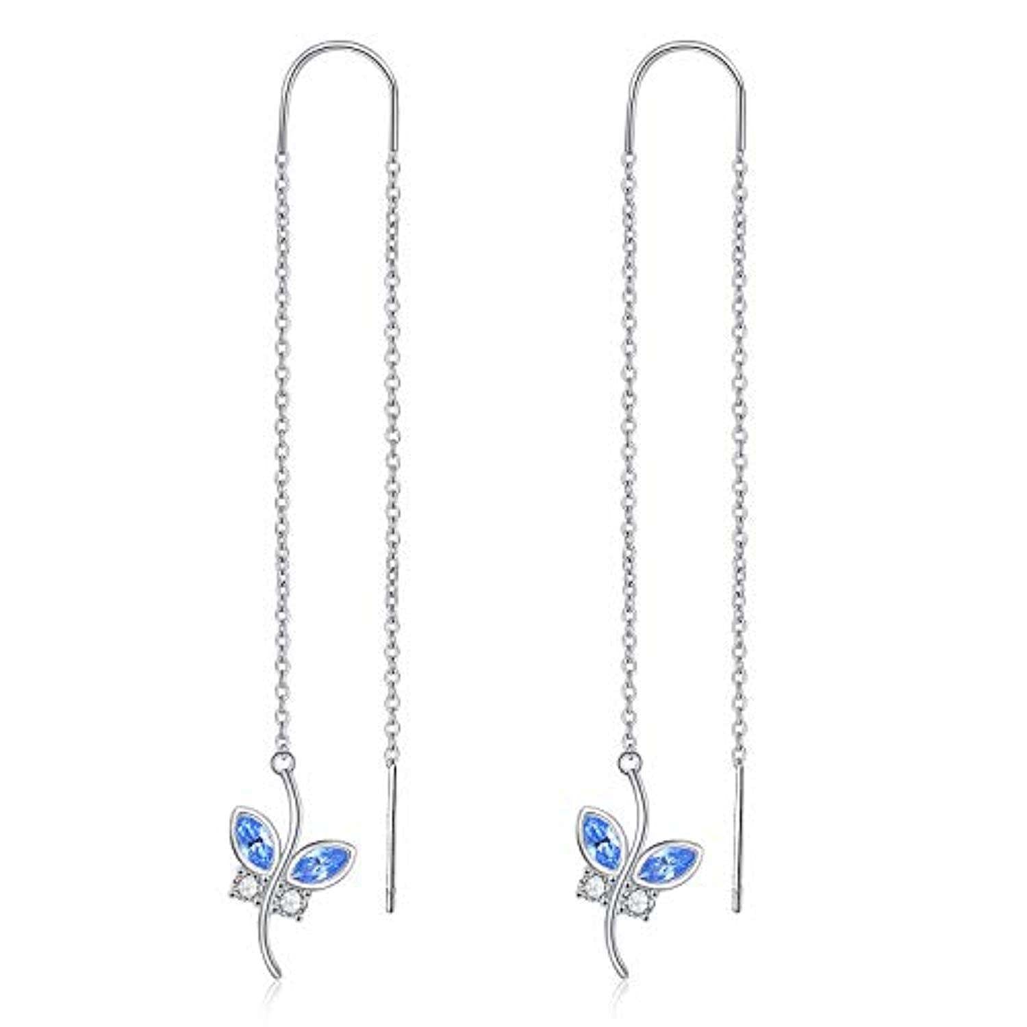 Butterfly with Simulated Crystal from Austria in White Gold Plated Sterling Silver - Sparkle Like a Butterfly in White