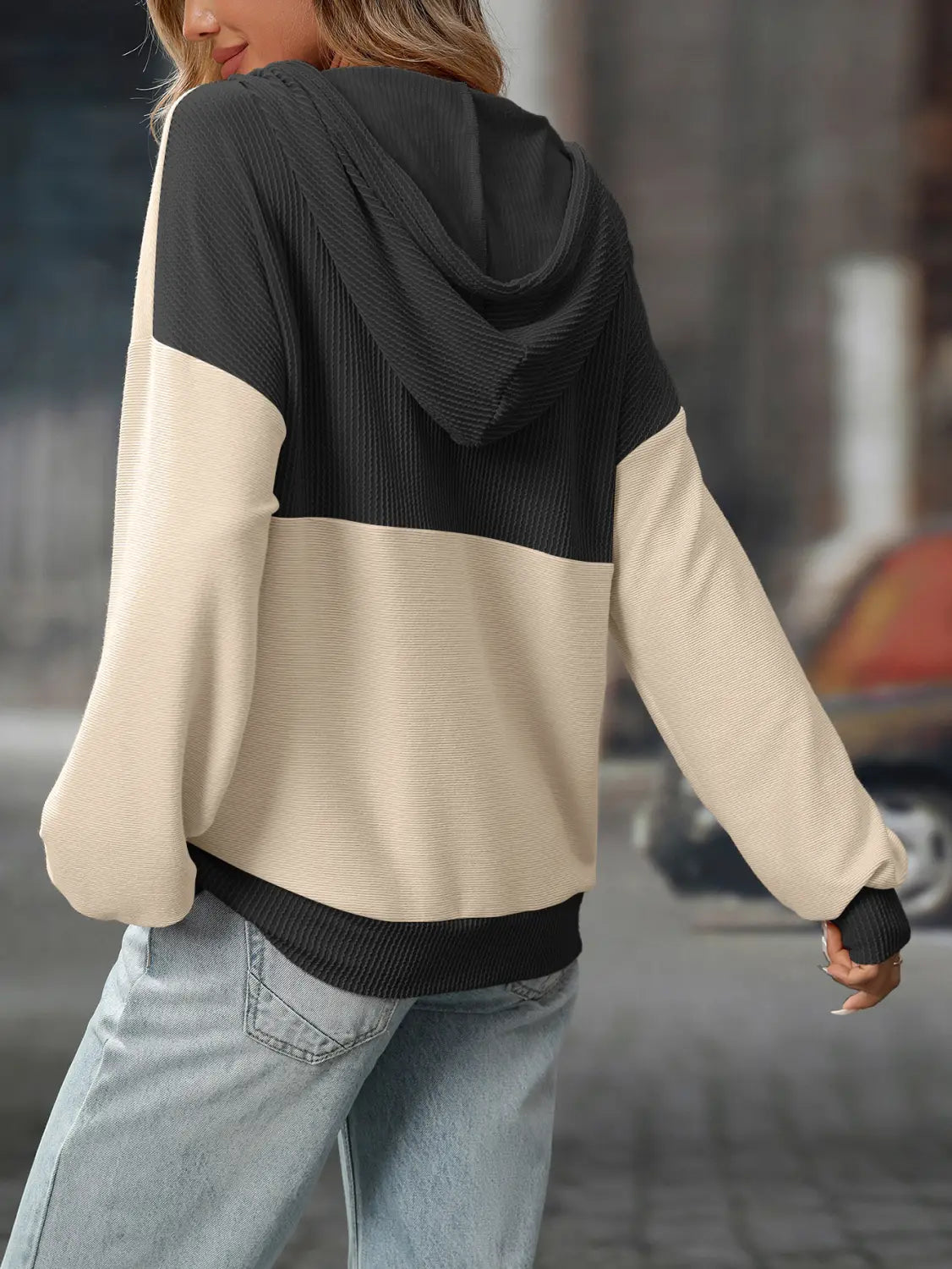 Contraste Color Twist Strip Pullover Street Fashion Pull en plusieurs couleurs
