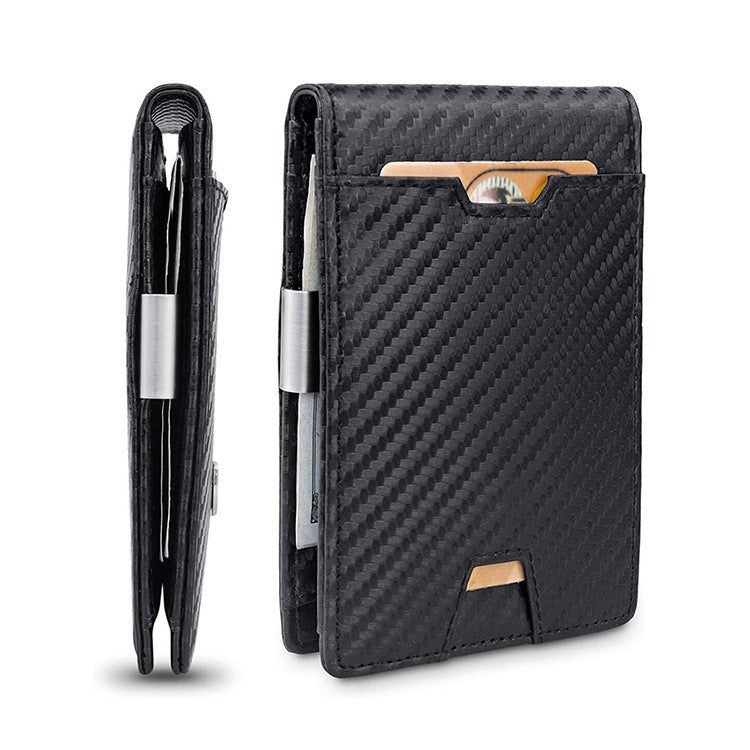 Men’s Card Holder Fiber Leather Money Clip Wallet - Manly Wallet That Holds Cash Not Your Emotions