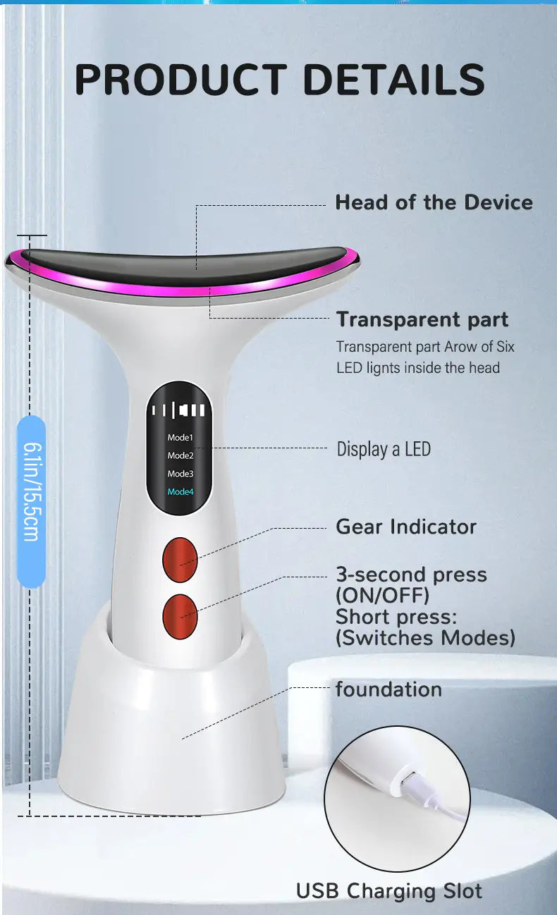 EMS Color Light Multifunctional Face Neck Beauty Apparatus