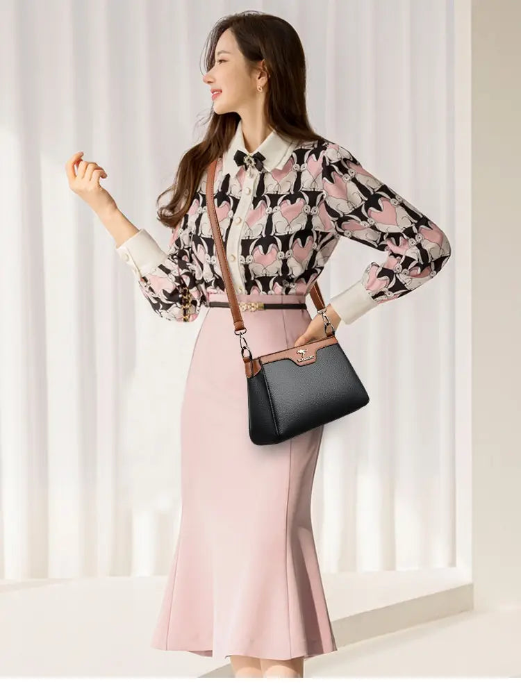 Organisateur de valise de voyage en cuir PU avec plusieurs poches à fermeture éclair