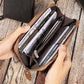 JOYIR Genuine Leather Long Wallets for Men RFID Blocking Cash Credit Card Holder Checkbook Wallet Zipper Coin Pocket