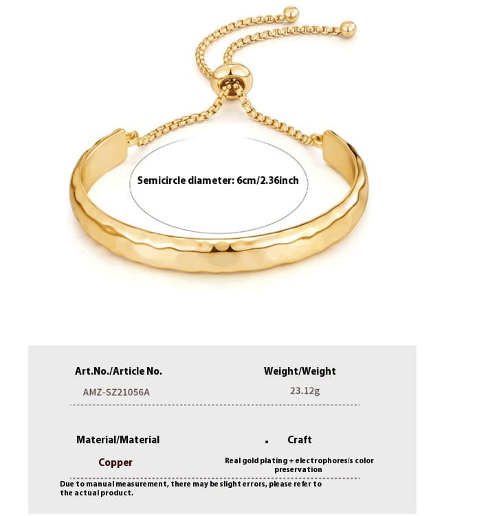 European And American Style Design Copper Plating 18K Real Gold Adjustable Bracelet Light