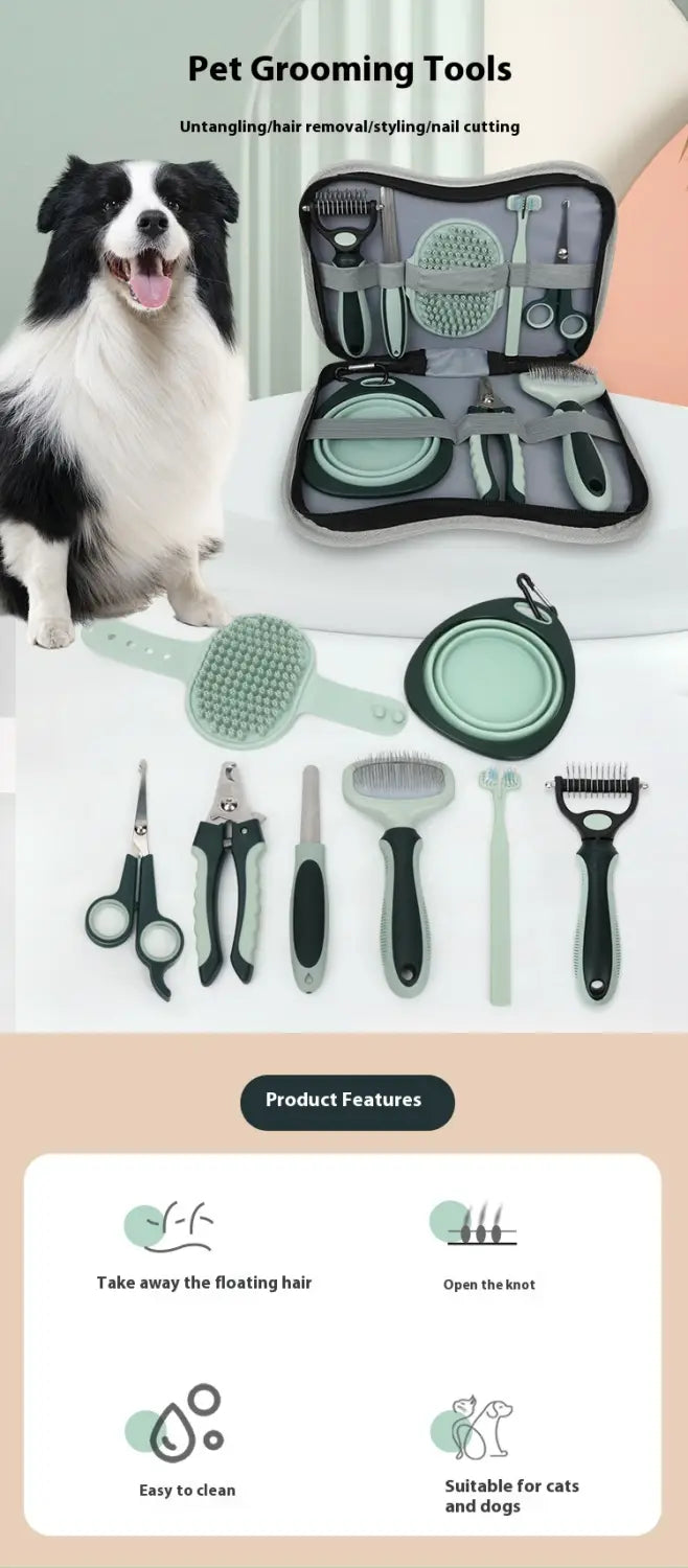 Koera peibutuskomplekt lemmikloomade juukseid kärpimise nuga kammipintsled desheding tööriistakomplekt