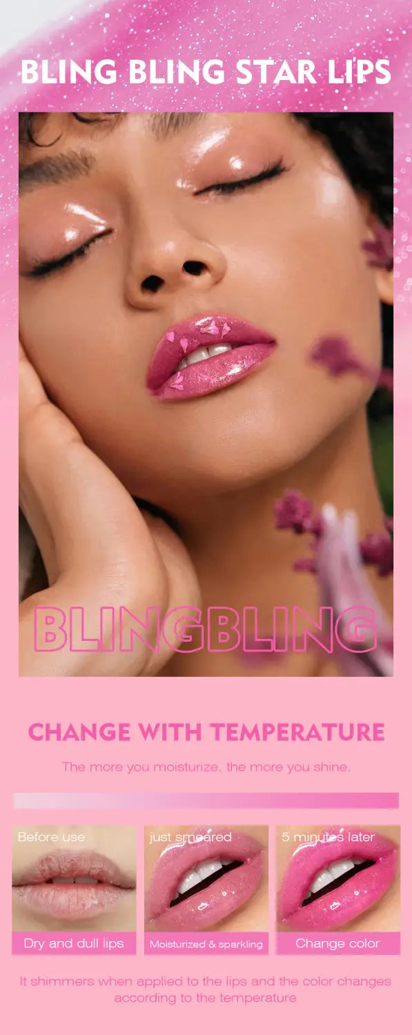 Color Changing Lip Gloss with Temperature-Responsive Moisturizing and Repair