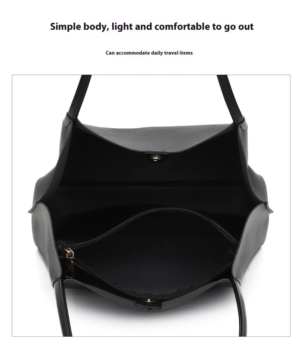 Sac à bandoulière en cuir PU avec poche sandwich et sangle double