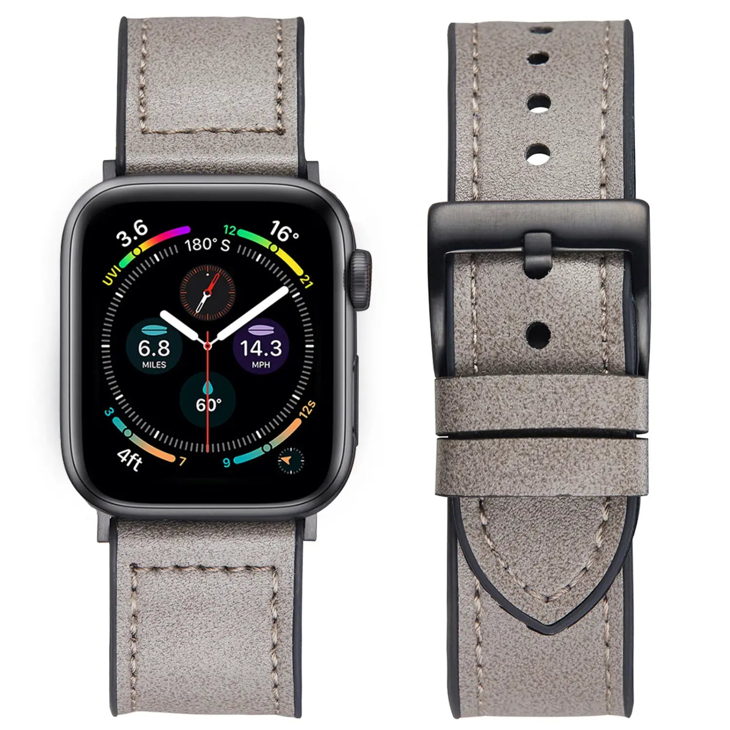 Watch Strap Silicone Patch Crazy Horse Retro Leather Thin