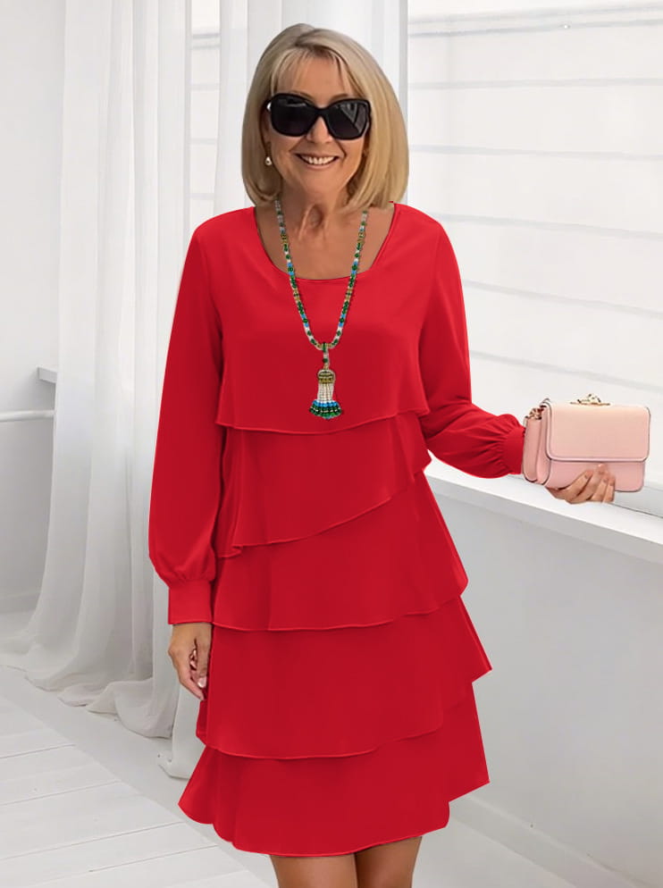 Abito gonna casual di colore solido per ufficio e abbigliamento quotidiano