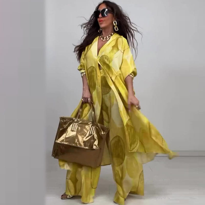 Virágok és növények szövet poliészter nadrág hosszú ujjú, több méretben