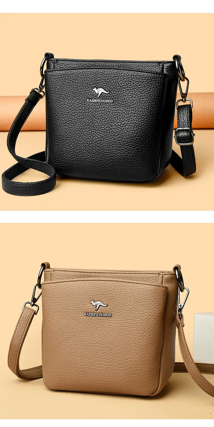 Rucsac cu valiză cu găleată din piele moale cu buzunar telefonic mai multe culori