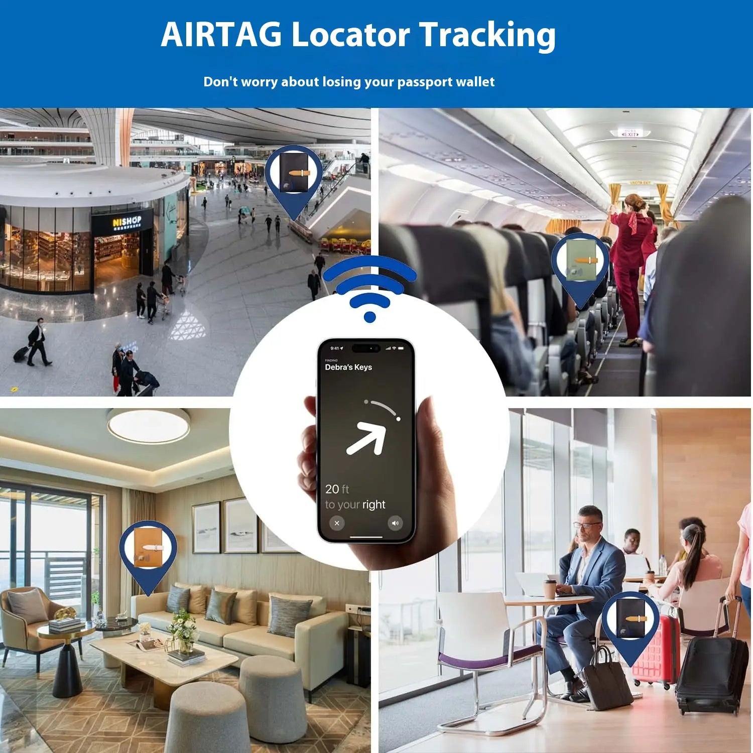 Portefeuille en cuir mince étanche pour les hommes et les femmes Bifold RFID Blocage