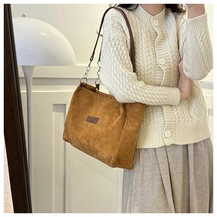 Cord -Umhängetasche mittelgroß