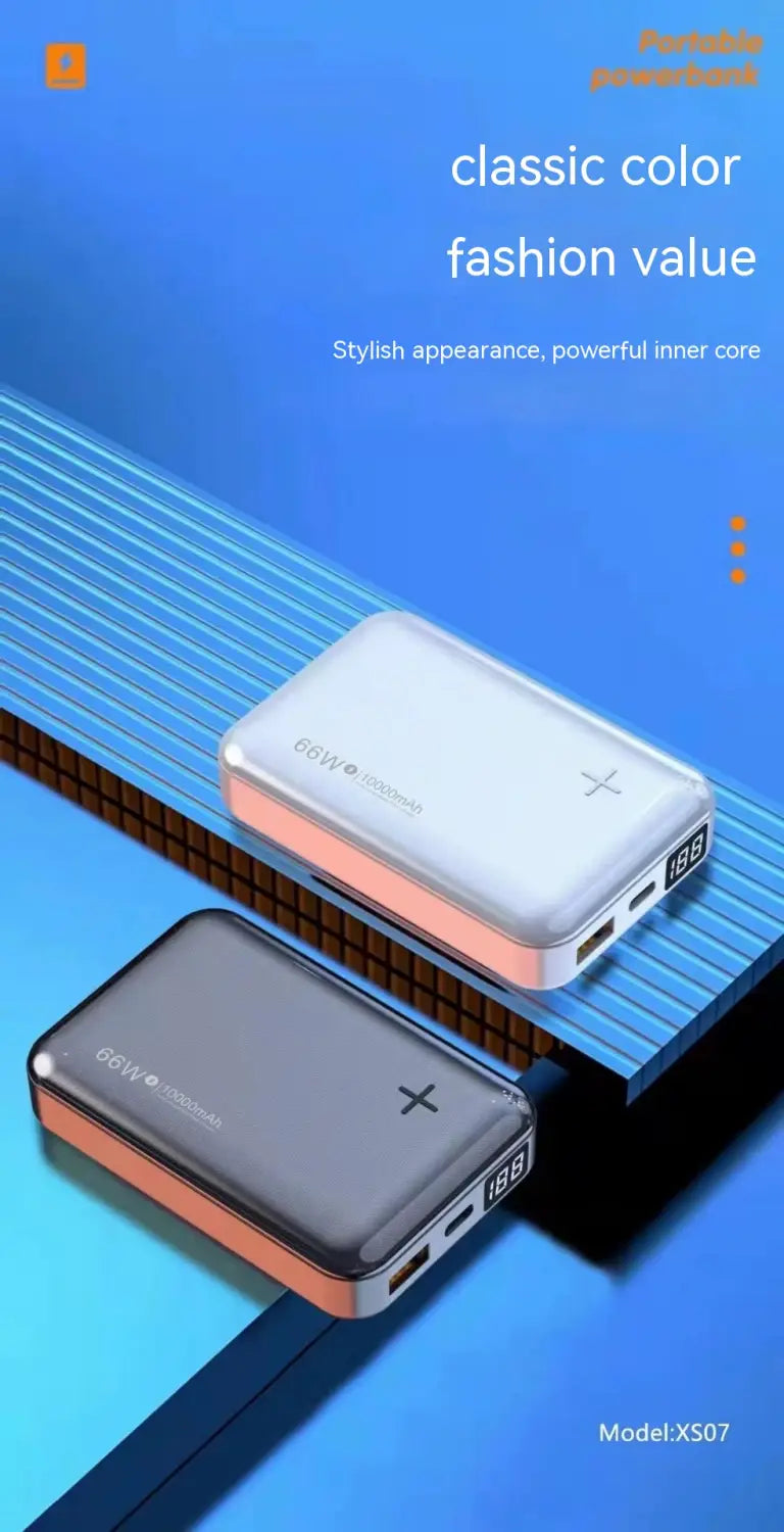 Universal Power Bank in White and Black with Fast Charging Support for United States