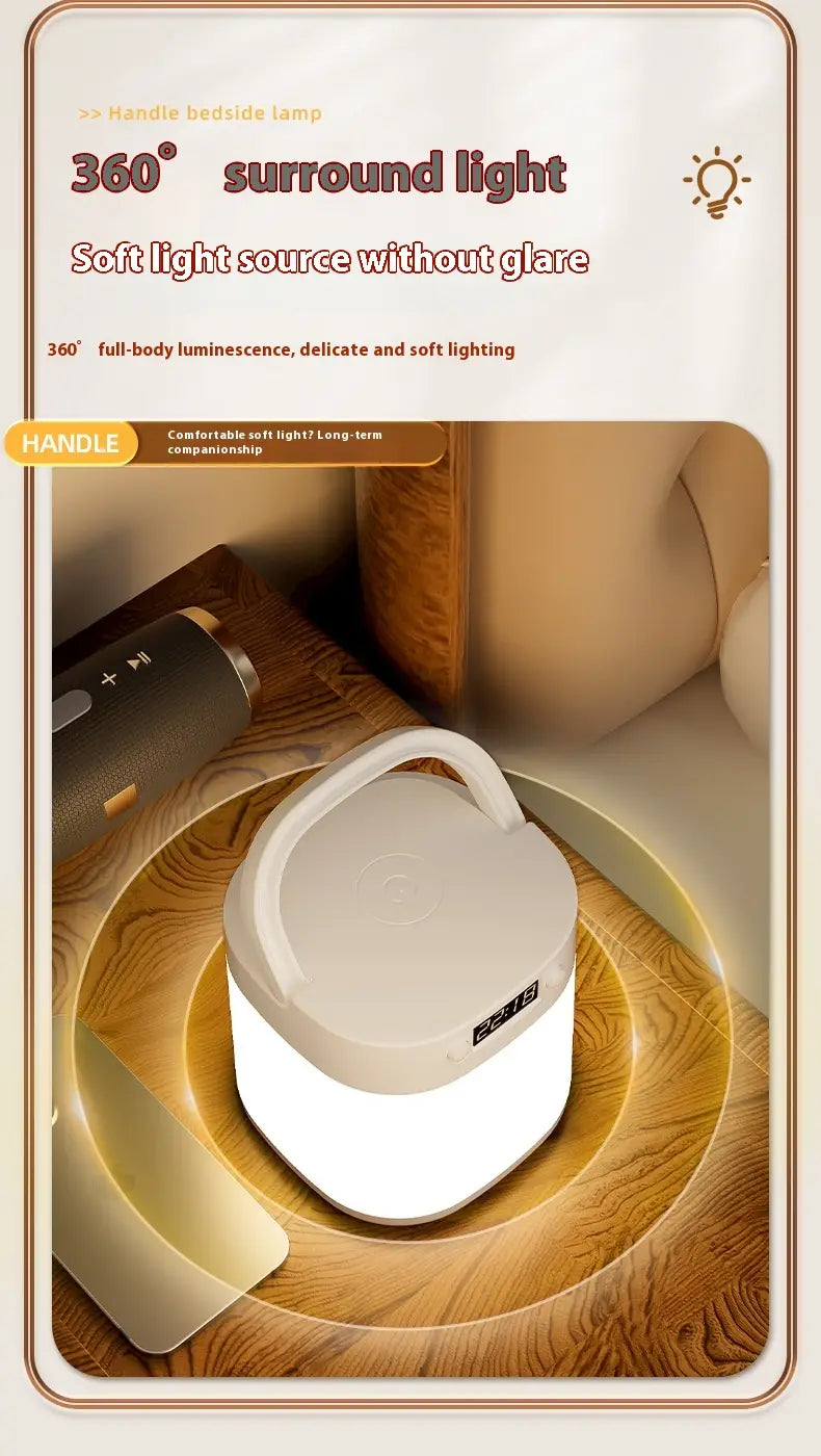 Rechargeable Portable Table Lamp with Tricolor LED Light and Remote Control