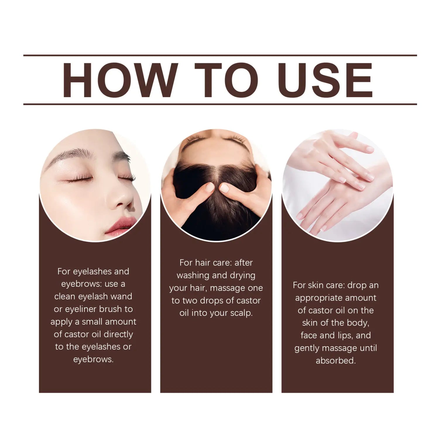 Organic Castor Oil for Moisturizing Eyebrow Hair and Body Care