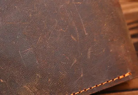 Vintage Crazy Horse Leather Wallet for Men Featuring Cowhide in the United States